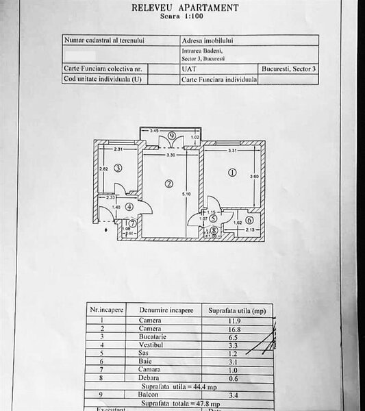 Titan (Intrarea Badeni) vanzare apartament 2 camere zona linistita